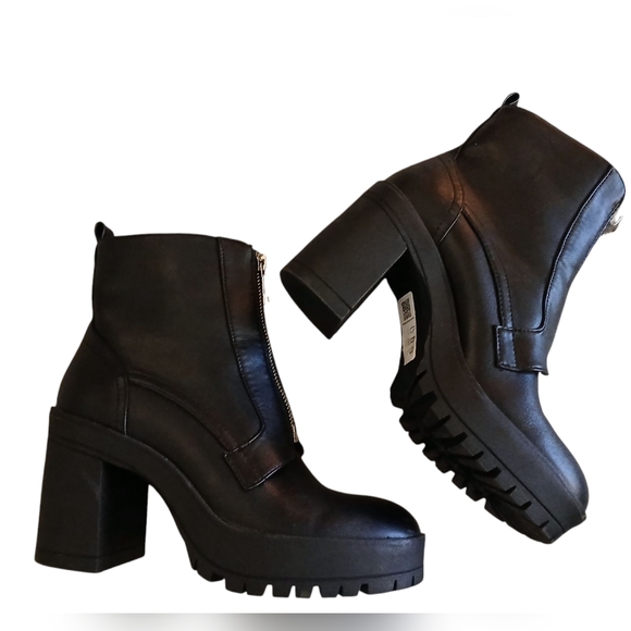 ASOS Miss Selfridge NWOB Black Zipper Punk Steam Grunge Indie Rock Boots 6 UK 4 - Picture 4 of 16